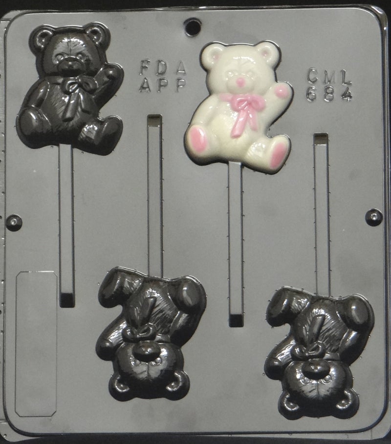 Candy Molds N More Teddy Bear Lollipop Chocolate Candy Mold Baby Shower 684 - Image 1